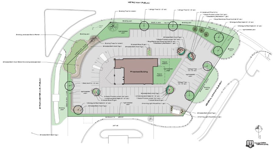 A Palomino's site plan from planning documents, planned for 5980 Metro Way off of Byron Center Avenue in Wyoming.