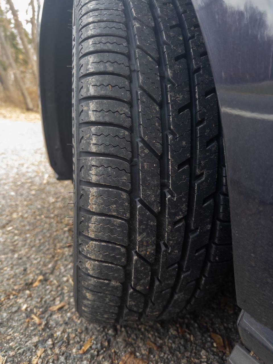 a tire on a car