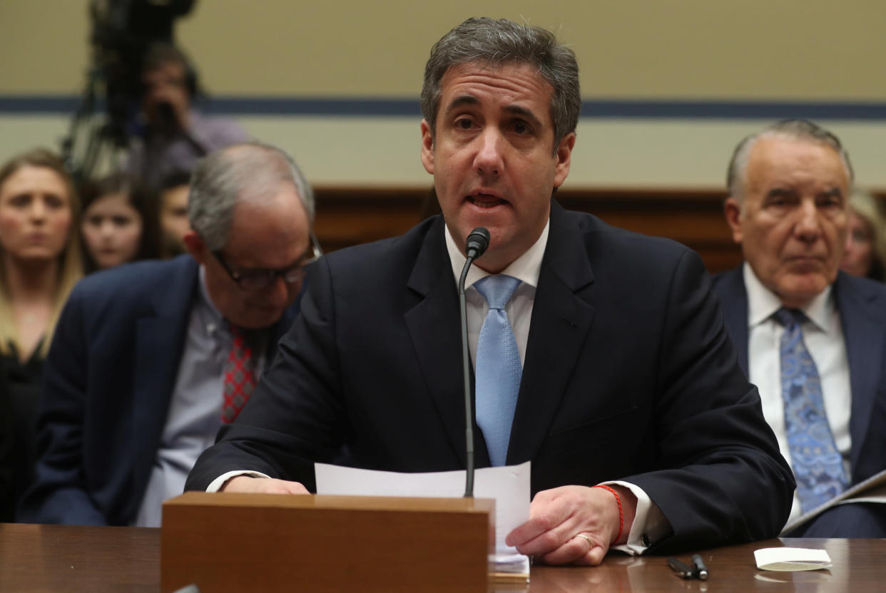 Michael Cohen, the former personal attorney of U.S. President Donald Trump, reads his opening statement as he testifies at a House Committee on Oversight and Reform hearing on Capitol Hill in Washington,  Feb. 27, 2019. (Photo: Jonathan Ernst/Reuters)