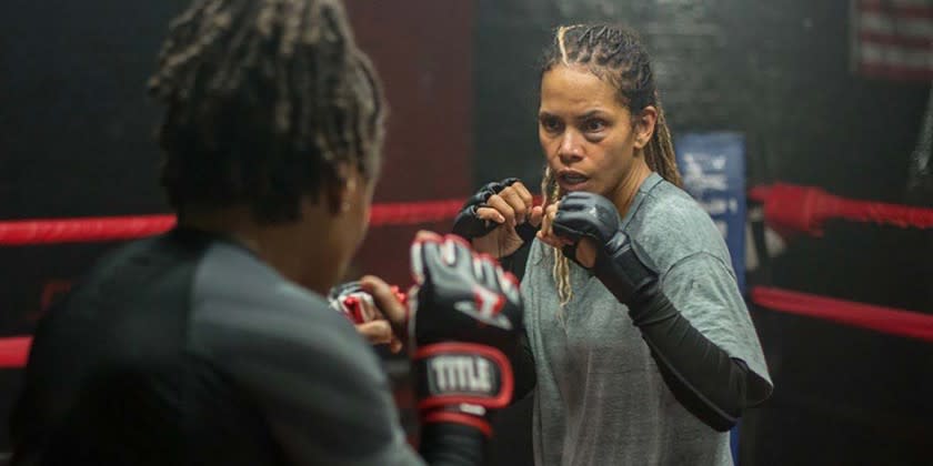 Halle Berry in a fight ring in her directorial debut "Bruised"