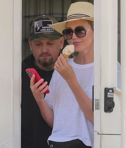 <p>Backgrid</p> Benji Madden and Cameron Diaz go for ice cream in Los Angeles on July 31, 2023