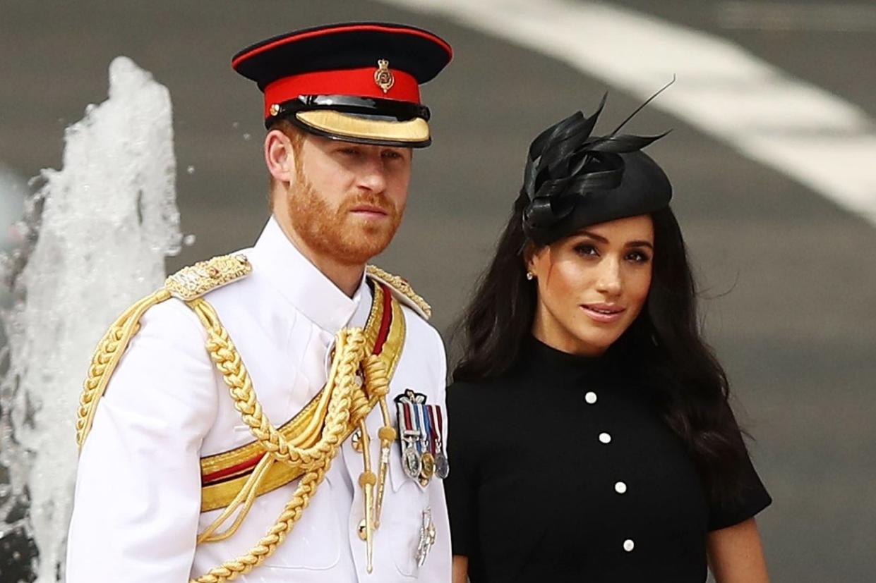 The Duke and Duchess of Sussex arrive at the ceremony: Getty Images