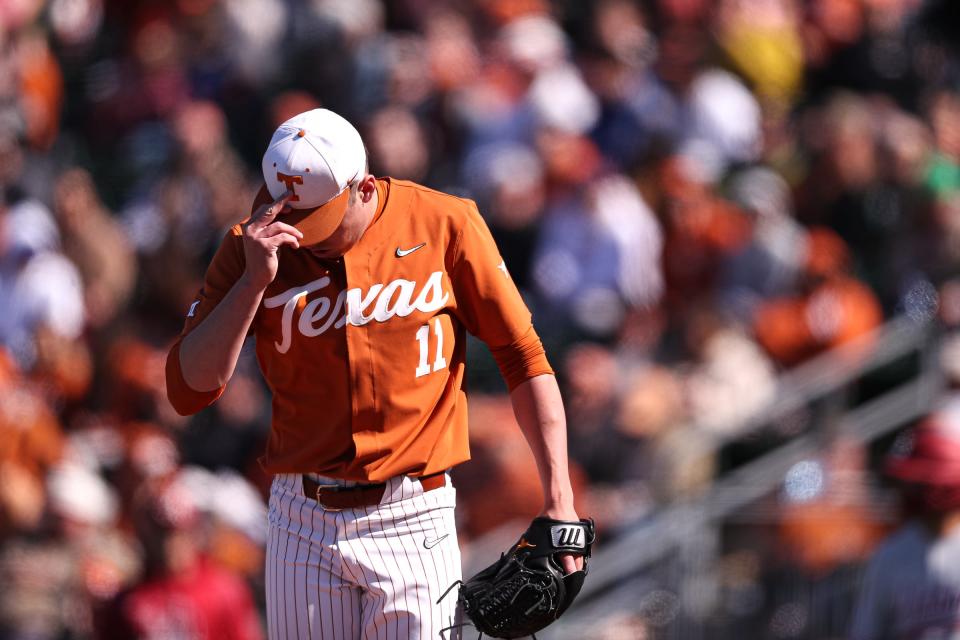 Texas pitcher Tanner Witt has been sidelined since March 2022 as he's been recovering from Tommy John surgery. He's expected to be one of Texas' and the Big 12's top pitchers, but he may not get back on the mound throwing significant innings till late spring or even early summer.