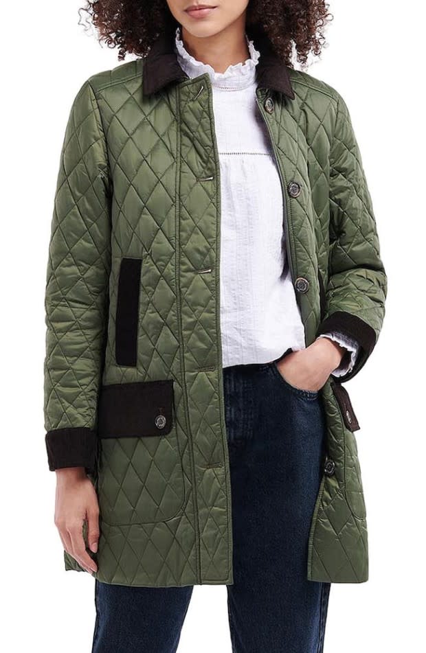 <p>Nordstrom</p><p>Certain clothing brands tend to be associated with specific seasons — Lilly Pulitzer in the summer, Canada Goose in the winter, Barbour in the fall. With or without riding boots, the Barbour Constable Quilted Longline Jacket creates a classic, preppy look, and it stays true to its roots by maintaining function alongside appearance. It’s lined and quilted to keep you warm, and the four pockets ensure hands-free walks around the neighborhood.</p>
