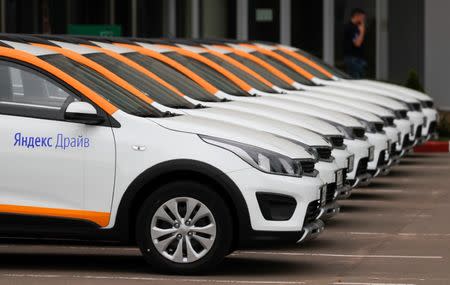 Yandex.Drive carsharing cars are seen at a parking lot in Moscow, Russia September 10, 2018. REUTERS/Maxim Shemetov