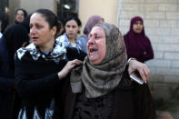 Relatives and friends react ahead of the funeral of Aiia Maasarwe, 21, an Israeli student killed in Melbourne, in her home town of Baqa Al-Gharbiyye, northern Israel January 23, 2019. REUTERS/Ammar Awad