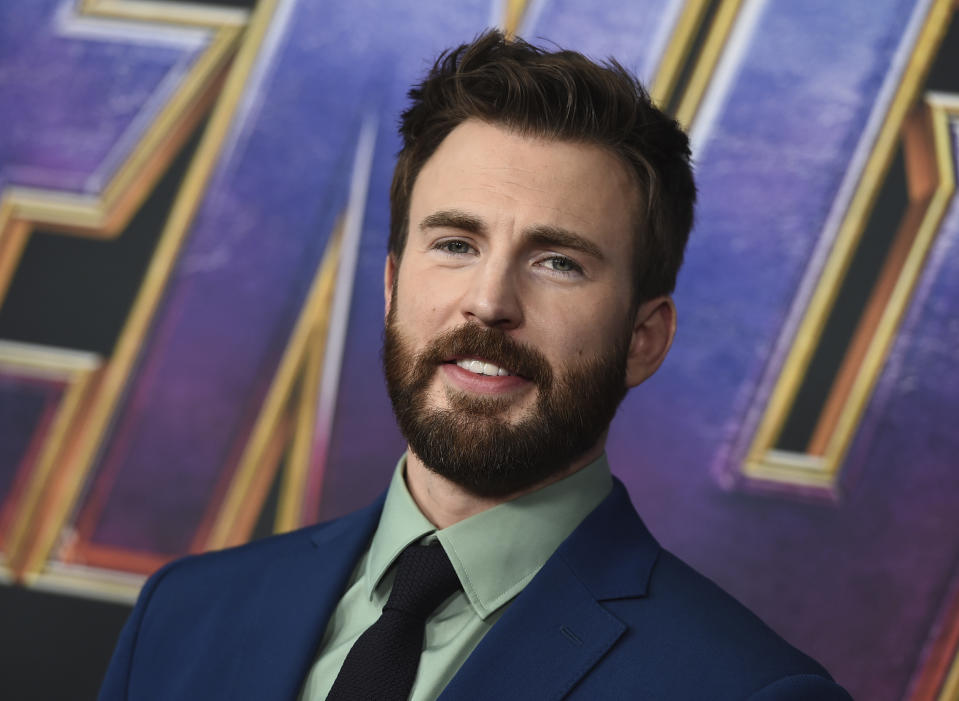 FILE - Chris Evans arrives at the premiere of "Avengers: Endgame" on April 22, 2019, in Los Angeles. The “Captain America” star has a new title — he's been named People magazine's Sexiest Man Alive. The selection was announced Monday night, Nov. 7, 2022, on Stephen Colbert's late night show and on the magazine's website. (Photo by Jordan Strauss/Invision/AP, File)