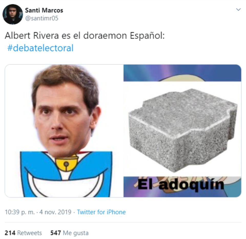 Doraemon, ‘trending topic’ durante el debate electoral gracias a Albert Rivera