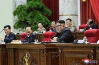 North Korean leader Kim Jong Un attends the 5th Plenary Meeting of the 7th Central Committee of the Workers' Party of Korea