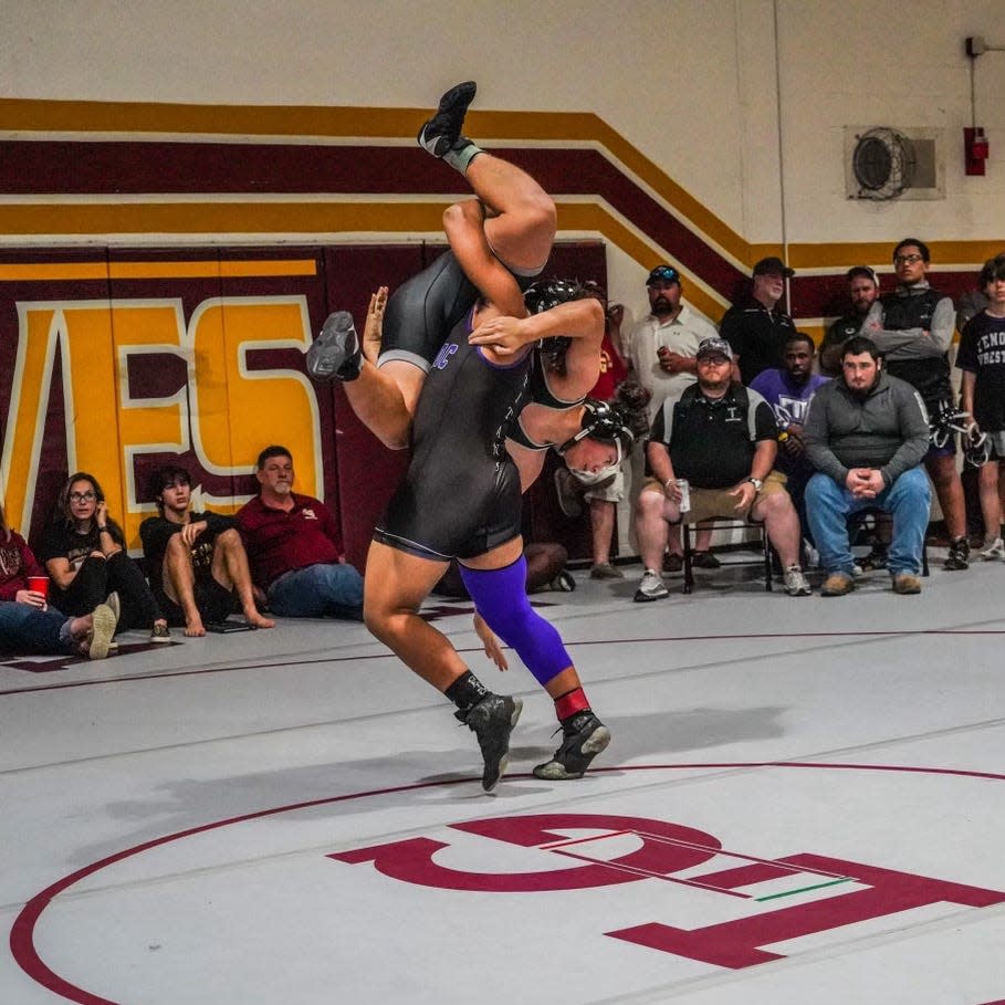 Tenoroc's Darian Gillins, pictured here, is one of the most dominating wrestlers in Polk County.