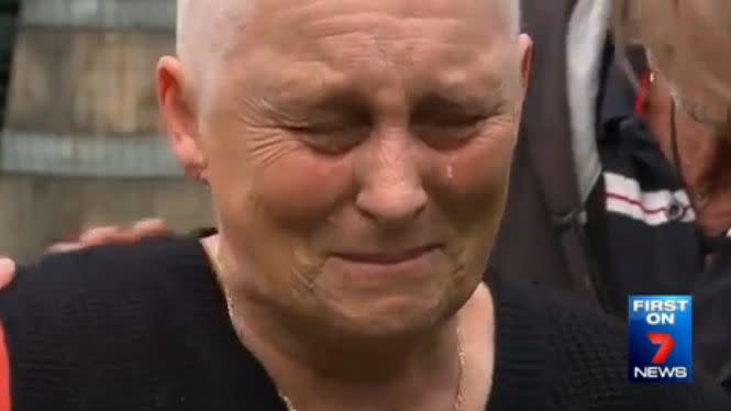 An emotional Mrs Sinden couldn't stop crying over the loss of her puppy. Photo: 7 News