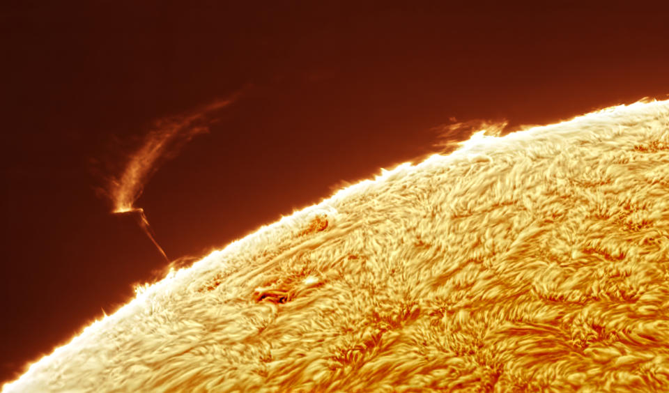 fiery arcs of plasma erupt from the sun