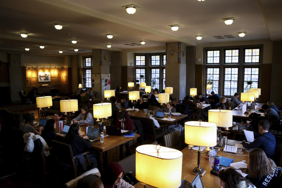 A study room of the University of Michigan Union. (Hunter Dyke/The Ann Arbor News via AP)