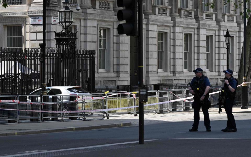 Cordons were put up in Whitehall after the incident - Justin Tallis/AFP via Getty Images