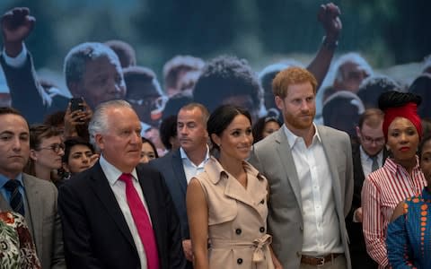 Lord Hain with the Duke and Duchess of Sussex - Credit: Newsgroup UK/Arthur Edwards