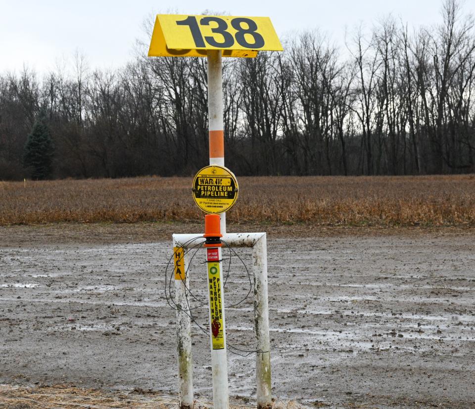 A new petroleum line maker now sits beside Bell Road where the BP line crosses the rural road in Girard Township.