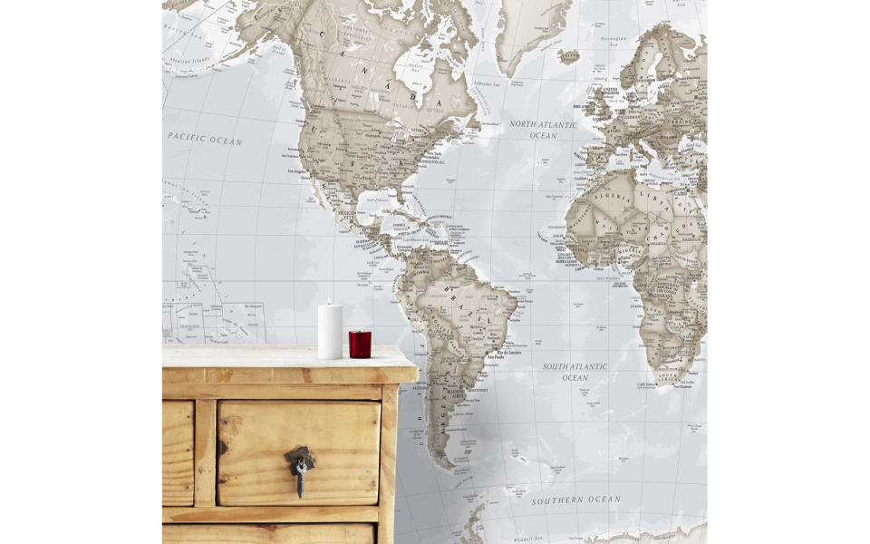 Maps International Giant World Map Mural Wallpaper