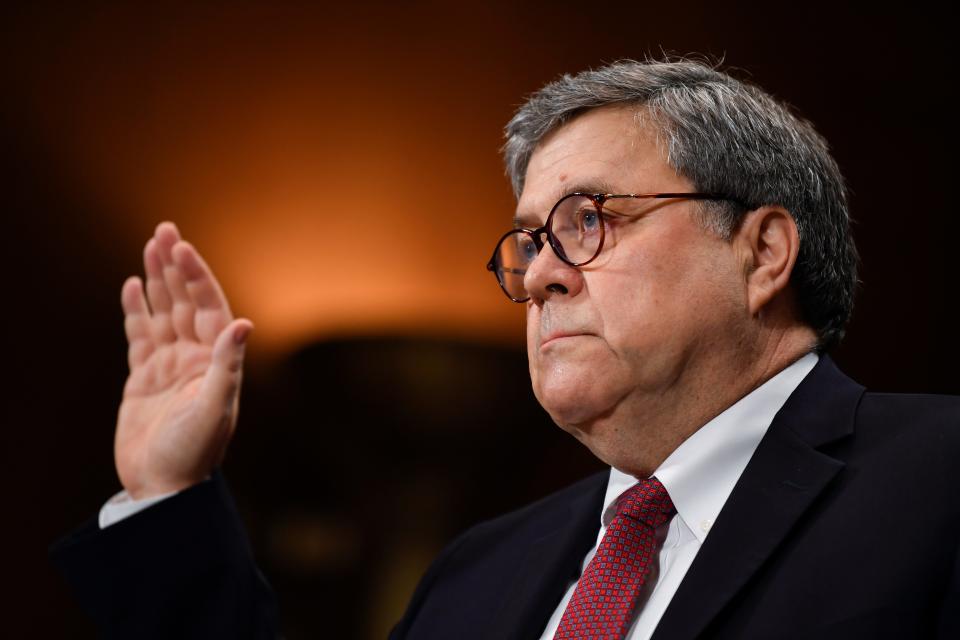 Attorney General William Barr is sworn in before giving his opening statement before the House Judiciary Committee hearing about special counsel Robert Mueller’s report and his handling of the investigation.