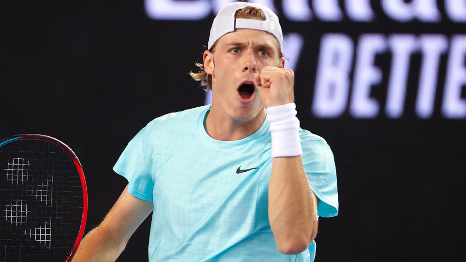 Denis Shapovalov, pictured here in action against Jannik Sinner at the Australian Open.