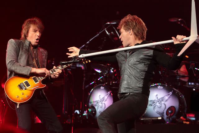 <p>Owen Sweeney/Shutterstock</p> Richie Sambora and Jon Bon Jovi in February 2013