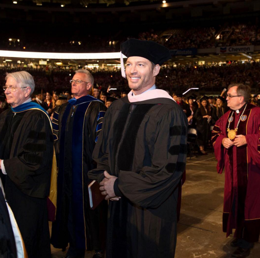 <p>“So honored to give the commencement address at @loyola_NOLA and receive an honorary doctorate in music! congratulations to the class of 2016,” he wrote alongside this snap, giving it the hashtag “#WhatAnHonor.” (<i>Photo: <a href="https://www.instagram.com/p/BFsmCQPPKb6/" rel="nofollow noopener" target="_blank" data-ylk="slk:Instagram;elm:context_link;itc:0;sec:content-canvas" class="link ">Instagram</a>)</i><br></p>