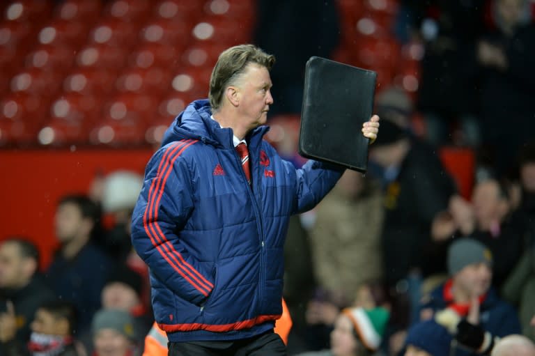 Manchester United's manager Louis van Gaal leaves after the English Premier League football match between Manchester United and Stoke City at Old Trafford in Manchester, England, on February 2, 2016