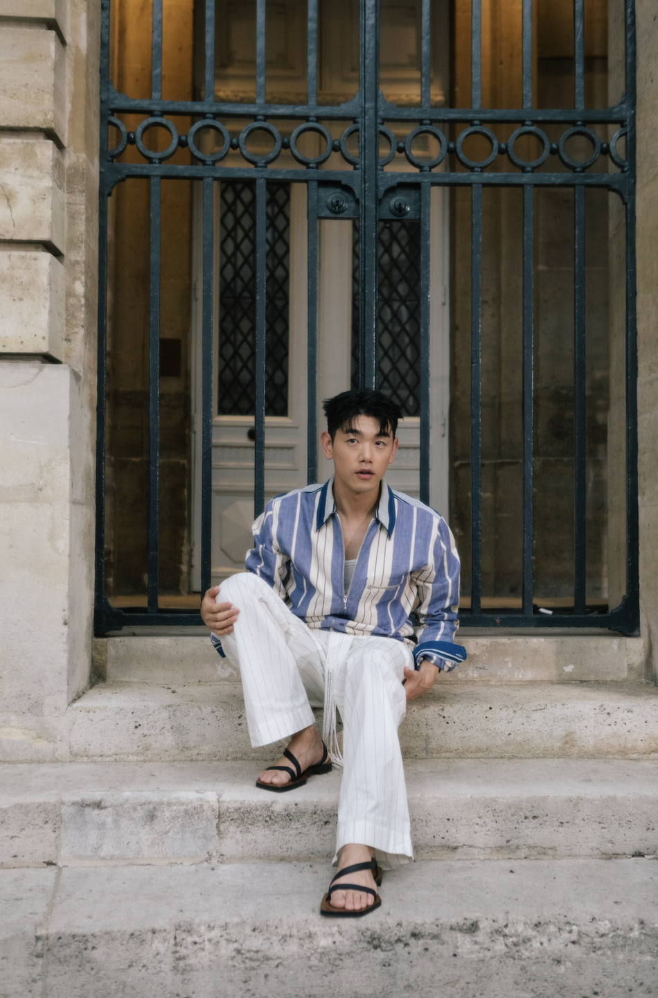 eric nam in wales bonner at paris fashion week