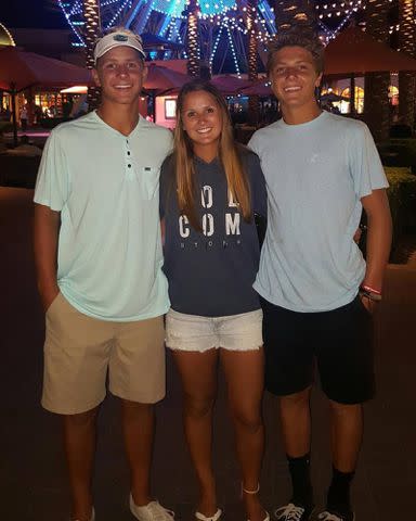 <p>Brock Purdy Instagram</p> Brock Purdy with his siblings Whitney Purdy and Chubba Purdy on a family trip.