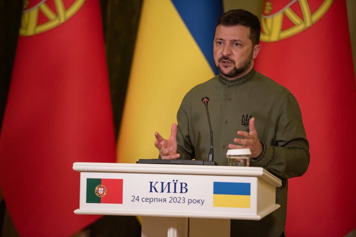 Volodymyr Zelensky warned that there cannot be ‘sustainable peace’ in Ukraine unless it regains control of Crimea and other Russian-occupied territories  (Getty Images)