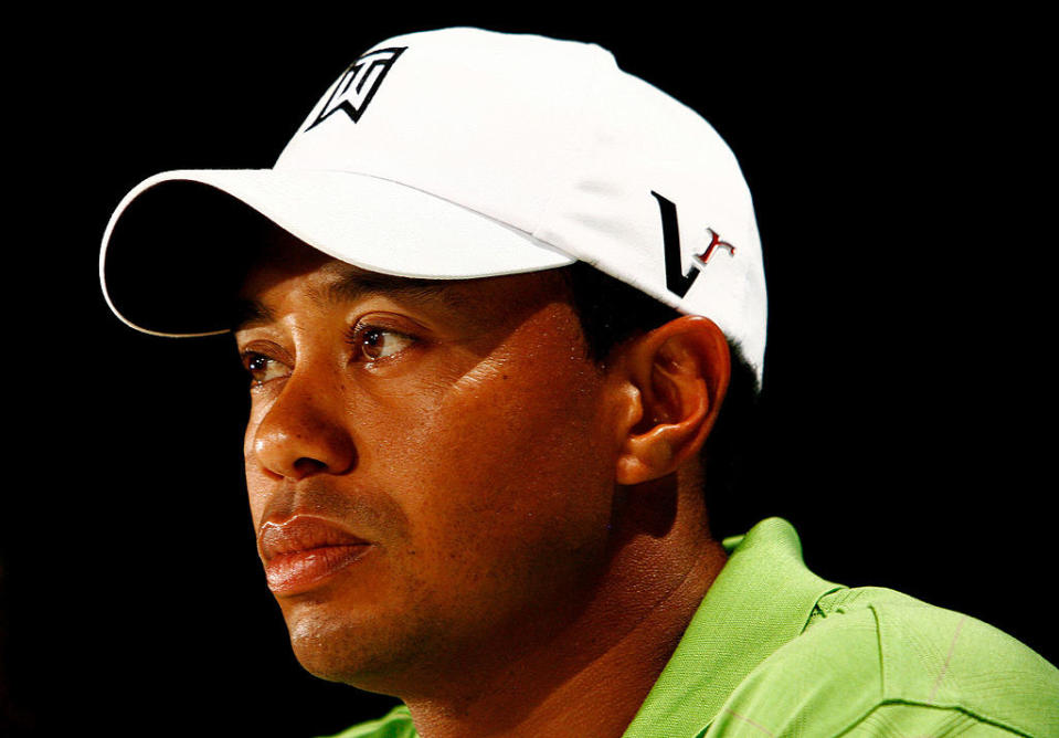 Tiger Woods wearing a cap
