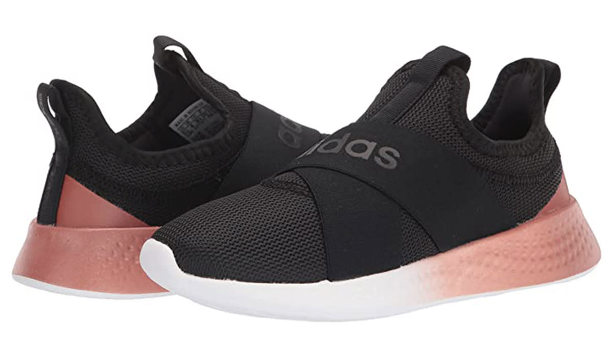 Black sneaker with pink ombre heel. (Photo: Amazon)