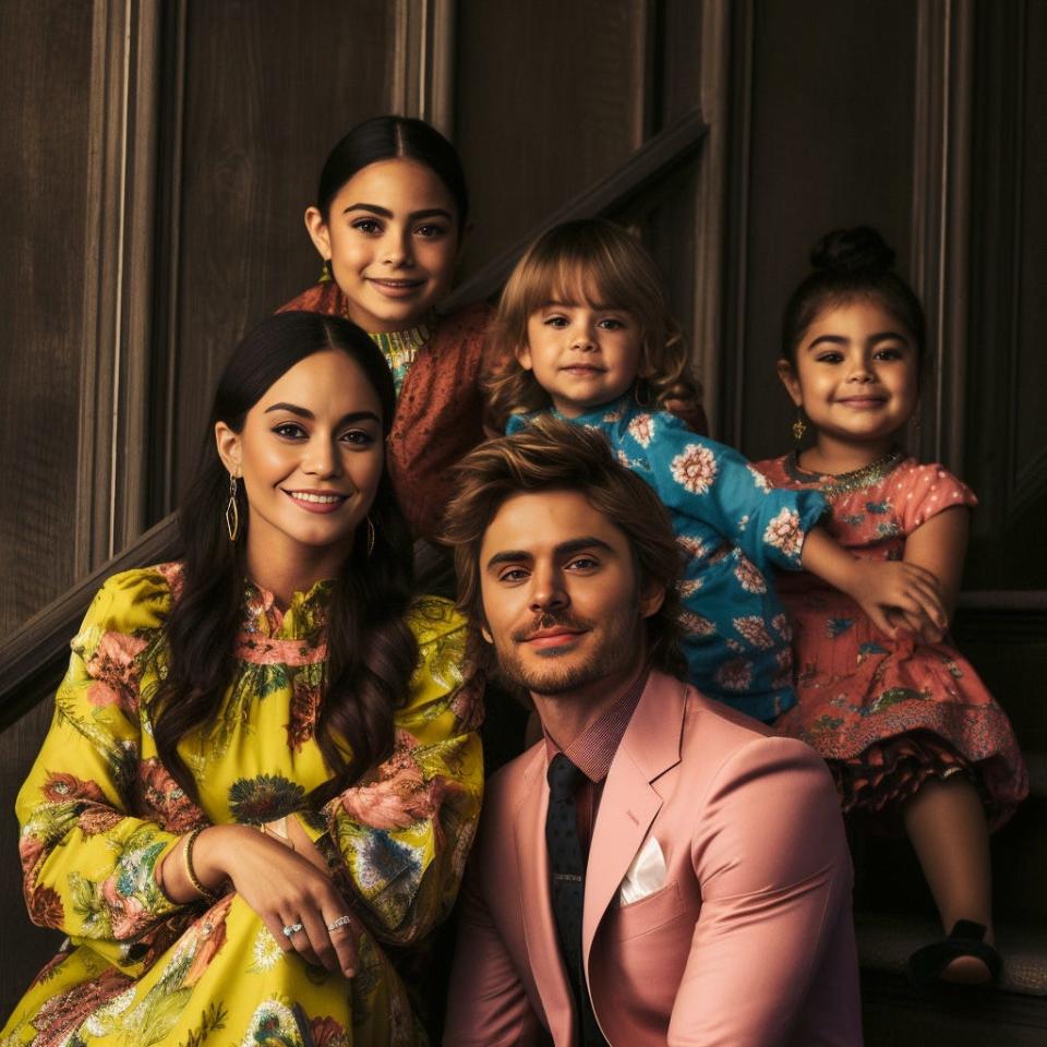 An AI-generated image showing what the children of Zac Efron and Vanessa Hudgens might look like.