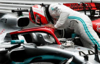 Formula One F1 - Monaco Grand Prix - Circuit de Monaco, Monte Carlo, Monaco - May 26, 2019 Mercedes' Lewis Hamilton celebrates winning the Monaco Grand Prix after the race REUTERS/Benoit Tessier