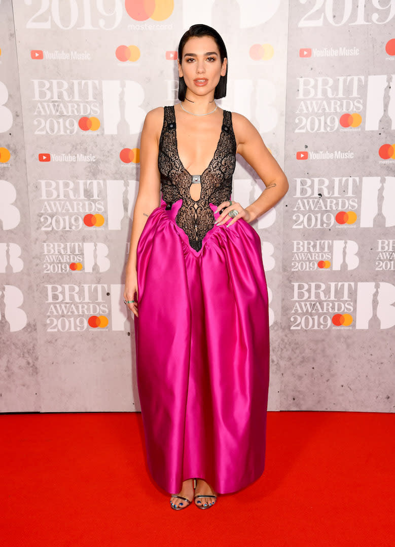 <p>Singer Dua Lipa’s Christopher Kane AW19 dress divided fans at this year’s Brit Awards. What do think? <em>[Photo: Getty]</em> </p>