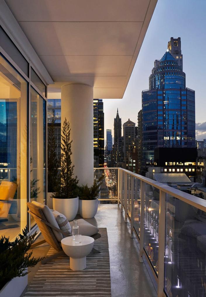 CetraRuddy features a wraparound terrace in the 200 East 59th Street in a New York condo tower.