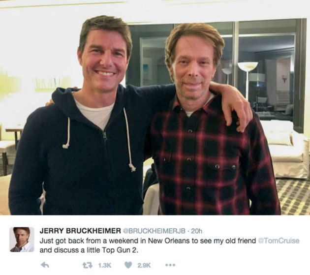 The producer revealed he caught up with Cruise to discuss the sequel. Photo: Twitter