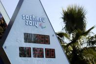 A photo taken on February 13, 2012 shows an Olympic countdown clock in the Black Sea resort of Sochi, displaying 753 days left before the event. Sochi will host the 2014 Winter Olympics, which will start on February 7, 2014. AFP PHOTO/ FABRICE COFFRINI (Photo credit should read FABRICE COFFRINI/AFP/Getty Images)