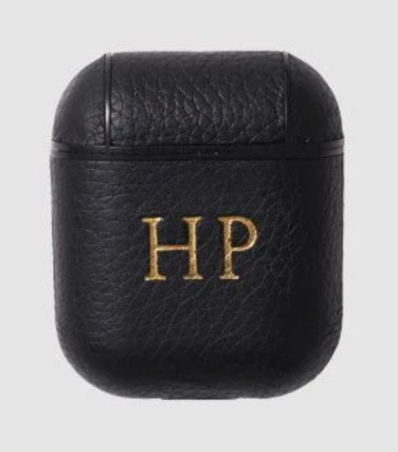 The Daily Edited Black Pebbled AirPod Case