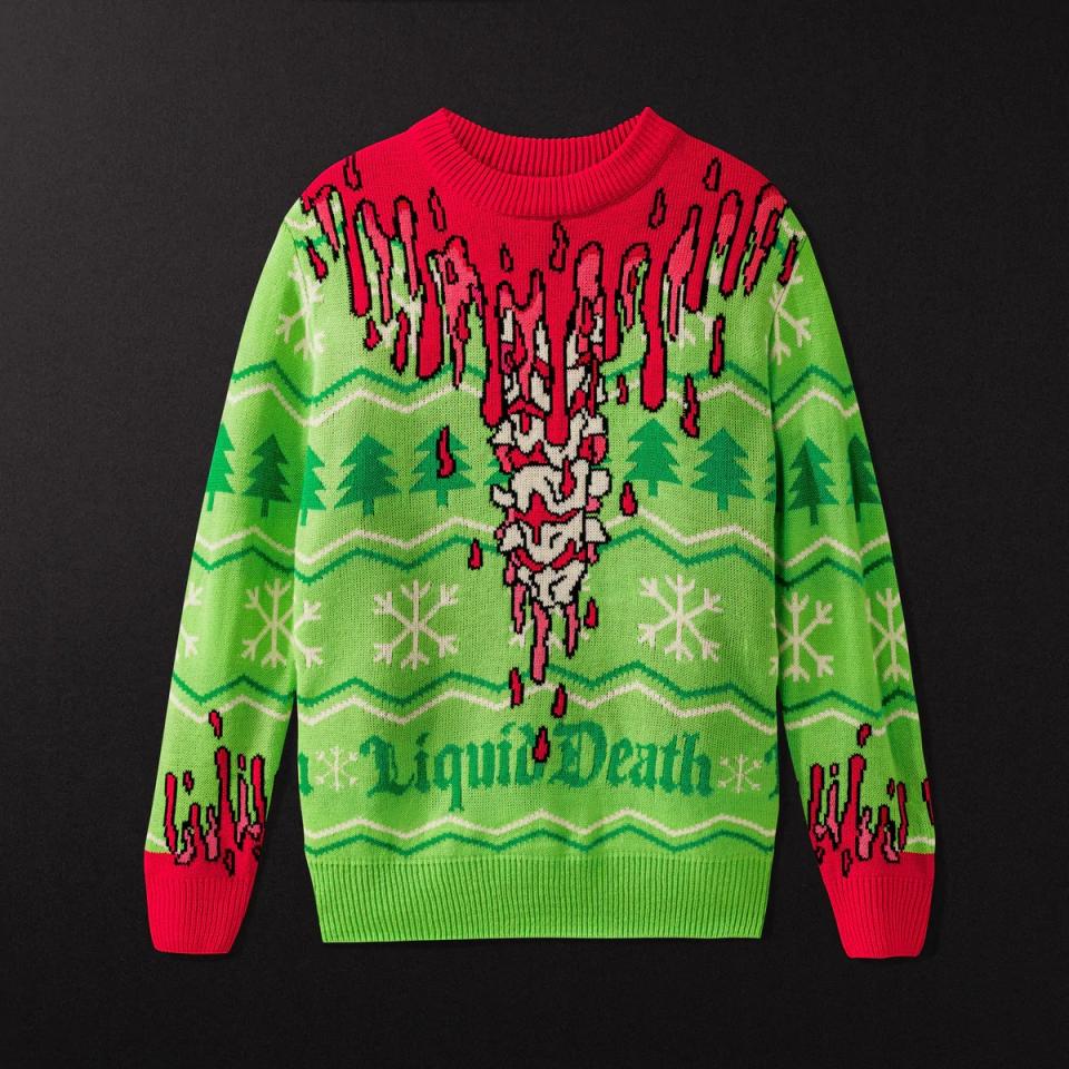 Liquid Death Headless Holiday Sweater