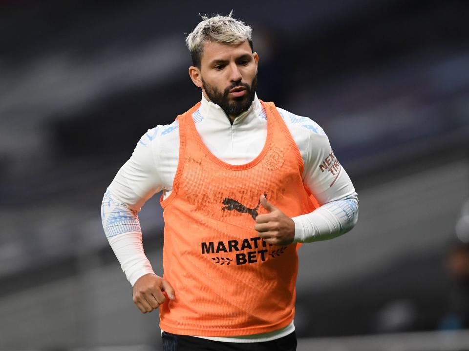 <p>Sergio Aguero was left out due to a knee injury</p>POOL/AFP via Getty Images