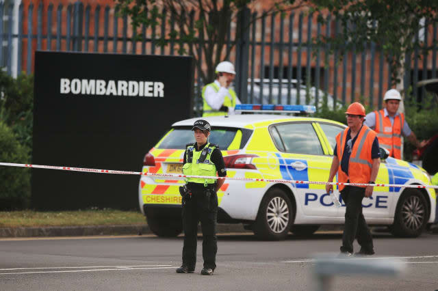 Collapsed crane in Crewe