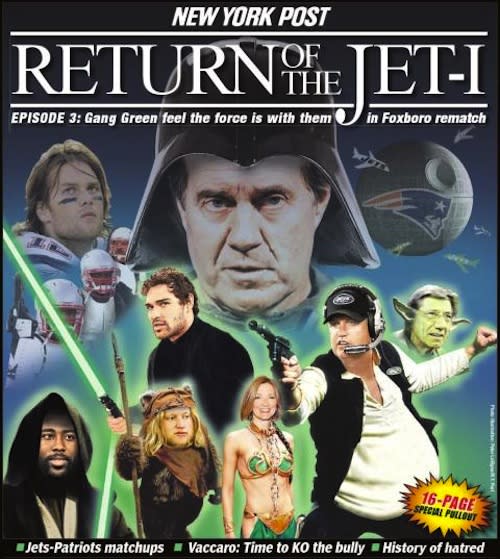 Picture: New York Post's brilliant 'Return of the Jet-I' cover