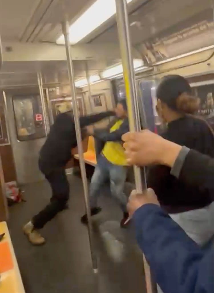 A fight between two men on a Brooklyn subway in March led to gunfire on the crowded, rush hour car.