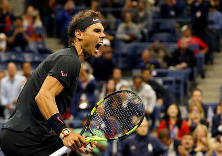 Tennis - US Open - Semifinals - New York, U.S. - September 8, 2017 - Rafael Nadal of Spain celebrates his win against Juan Martin del Potro of Argentina. REUTERS/Shannon Stapleton