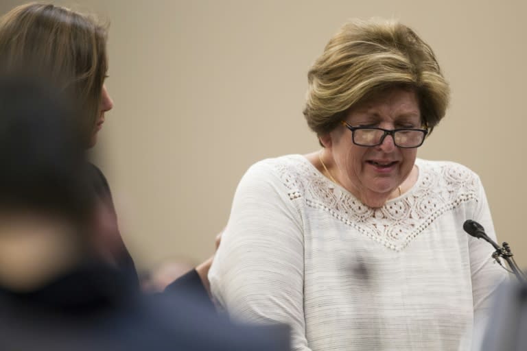 Donna Markham, whose daughter Chelsea was a victim of sexual abuse by former USA Gymnastics team doctor Larry Nassar and later committed suicide, testifies at his sentencing hearing