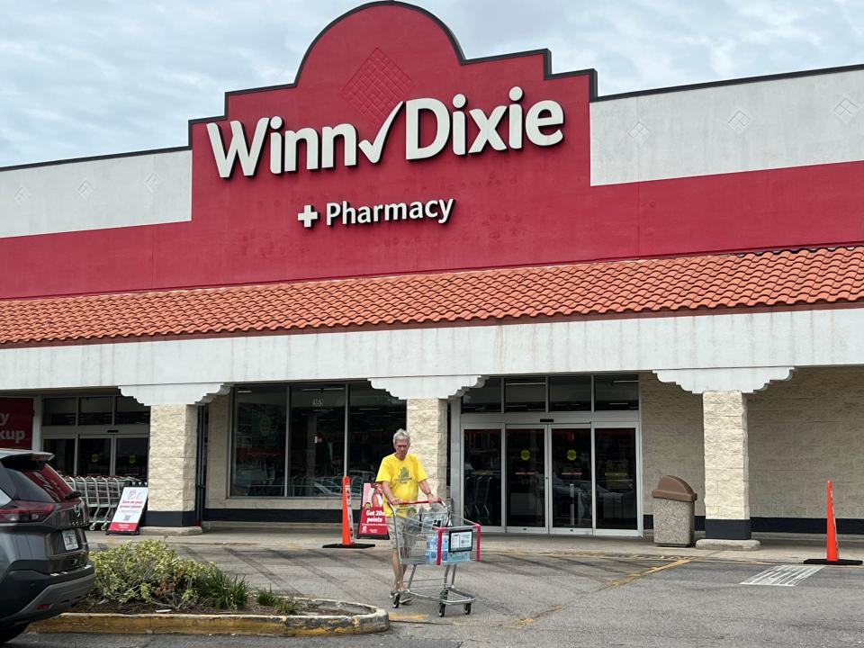 A shopper leaves the Winn-Dixie grocery store that includes an in-store pharmacy at 353 W. Granada Blvd. in Ormond Beach on Monday, Sept. 25, 2023. The grocery chain plans to close all its in-store pharmacies by year's end. Some have already closed, but Ormond Beach and Palm Coast remain open for now.