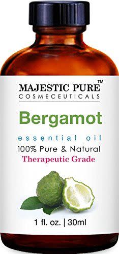 <p>MAJESTIC PURE Bergamot Essential Oil, Therapeutic Grade, Pure and Natural, for Aromatherapy, Massage, Topical & Household Uses, 1 fl oz</p><p>amazon.com</p><p>$12.95</p><p><a href="https://www.amazon.com/dp/B07CP15TC6?tag=syn-yahoo-20&ascsubtag=%5Bartid%7C10072.a.25655971%5Bsrc%7Cyahoo-us" rel="nofollow noopener" target="_blank" data-ylk="slk:Shop Now;elm:context_link;itc:0;sec:content-canvas" class="link ">Shop Now</a></p><span class="copyright">amazon.com</span>