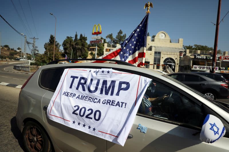 FILE PHOTO: Convoy of Trump supporters drives to U.S. embassy in Jerusalem