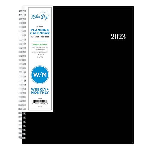1) Blue Sky 2023 Weekly and Monthly Planner, January - December, 8.5" x 11", Flexible Cover, Wirebound, Enterprise (142092)