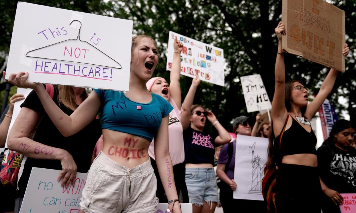 <span>People rally in support of abortion rights in 2022 in Kansas City, Missouri.</span><span>Photograph: Charlie Riedel/AP</span>